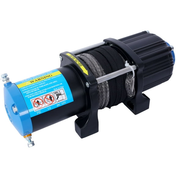 4500 lb 12V Electric Winch, Waterproof with Synthetic Rope, Wired & Wireless Remote for ATV, Boat, Off-Road