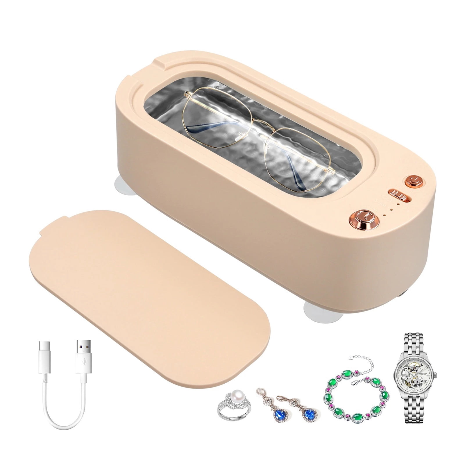 45000Hz Ultrasonic Cleaning Device Cleaner Device Glasses with 3 Time Function 2 Levels of Intensity