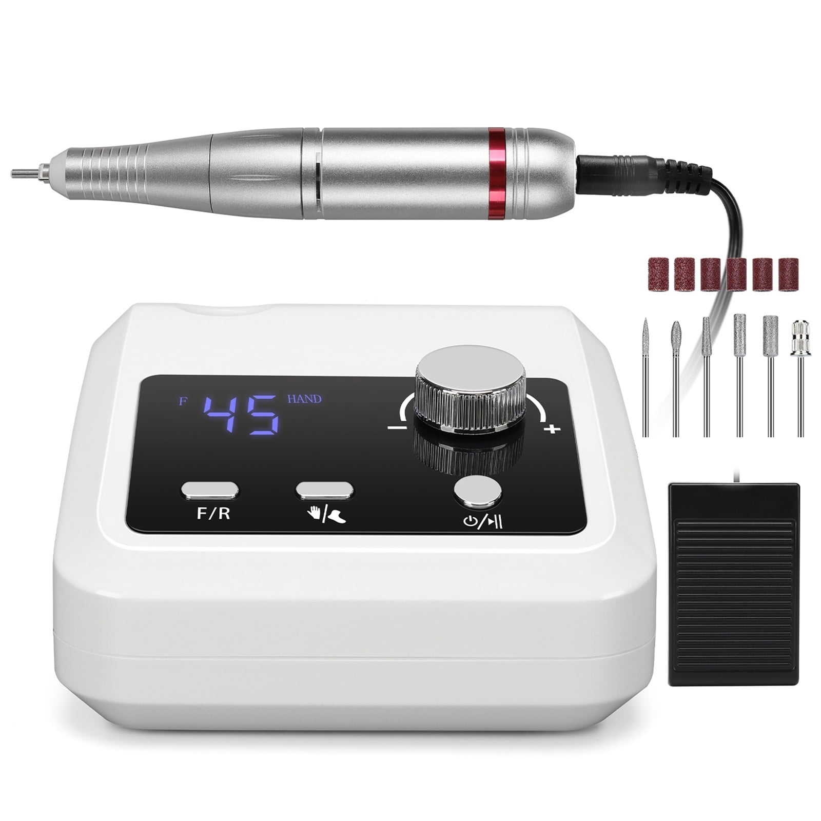 45000RPM Electric Nail Drill Kit For Acrylic, Gel, Dip Powder Nails, Professional Nail File Machine For Manicure & Pedicure