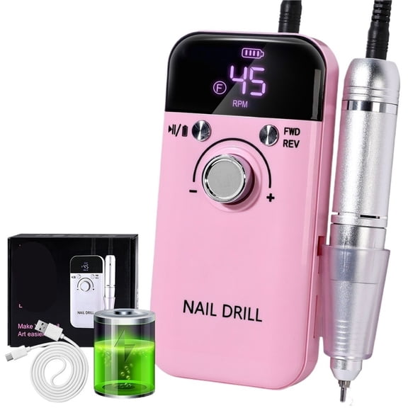 45000RPM Electric Nail Drill Machine Professional Nail Drills for Gel Nails Polish Rechargeable Portable Nail File Manicure Tool