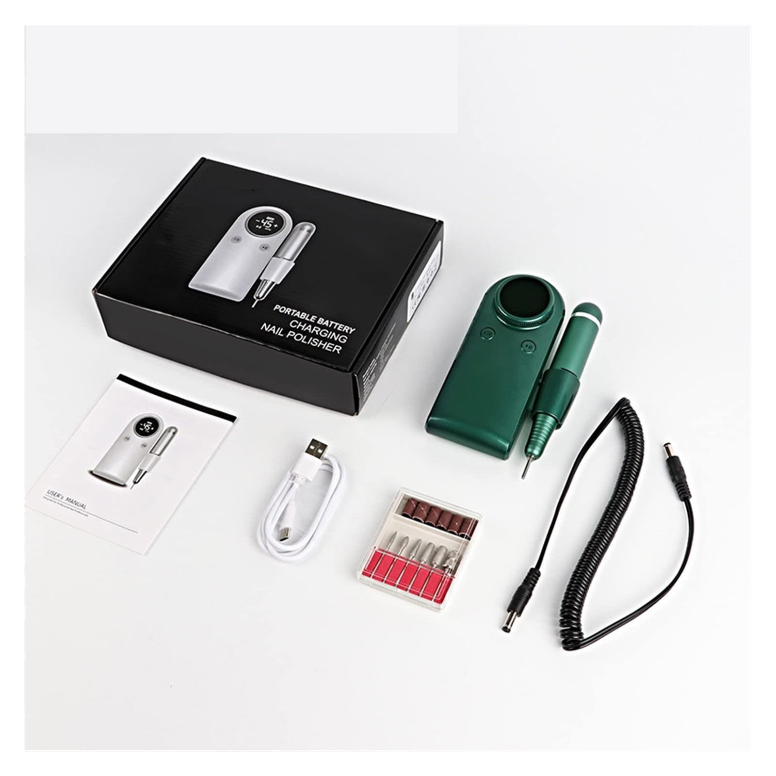 45000RPM Electric Nail Drill Machine, Rechargeable Manicure Machine With LCD Display, Portable Cordless Drill Set Nail Art Tools ,Low Noise