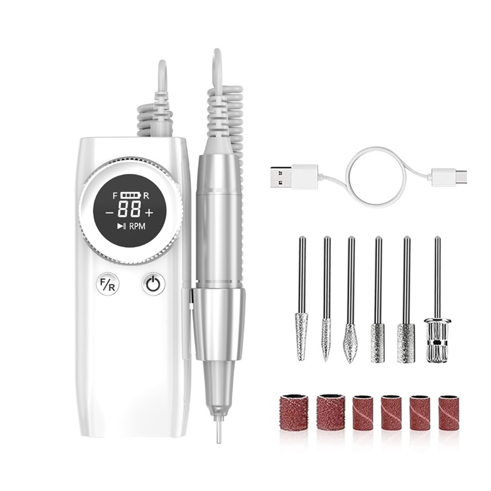 45000RPM Electric Nail Drill Machine Rechargeable Portable Acrylic Gel Nails Manicure Pedicure Polishing Shape Care Salon Device ,Low Noise