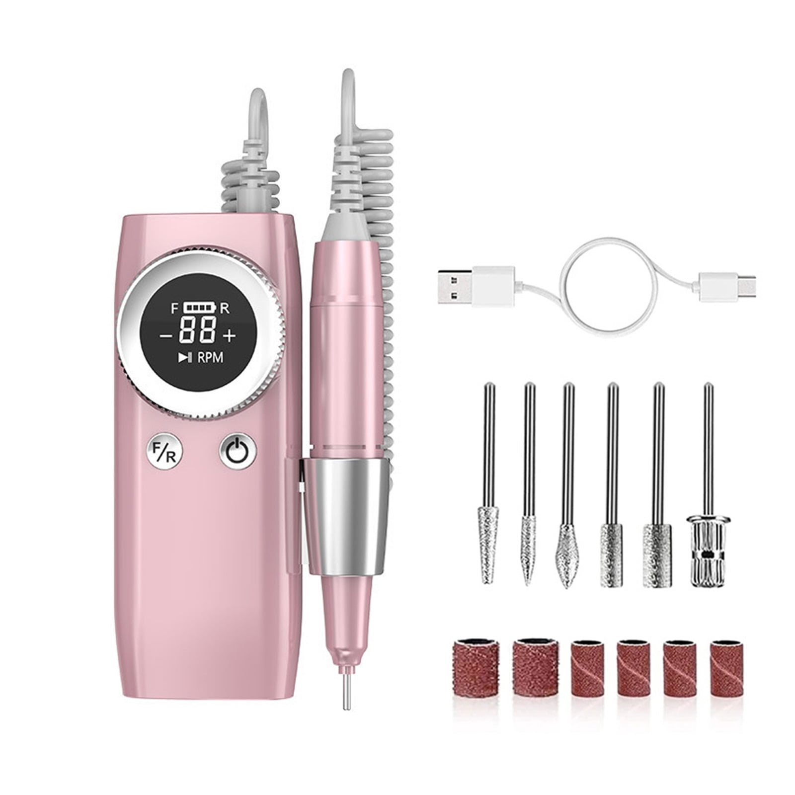 45000RPM Electric Nail Drill Machine Rechargeable Portable Acrylic Gel Nails Manicure Pedicure Polishing Shape Care Salon Device ,Low Noise