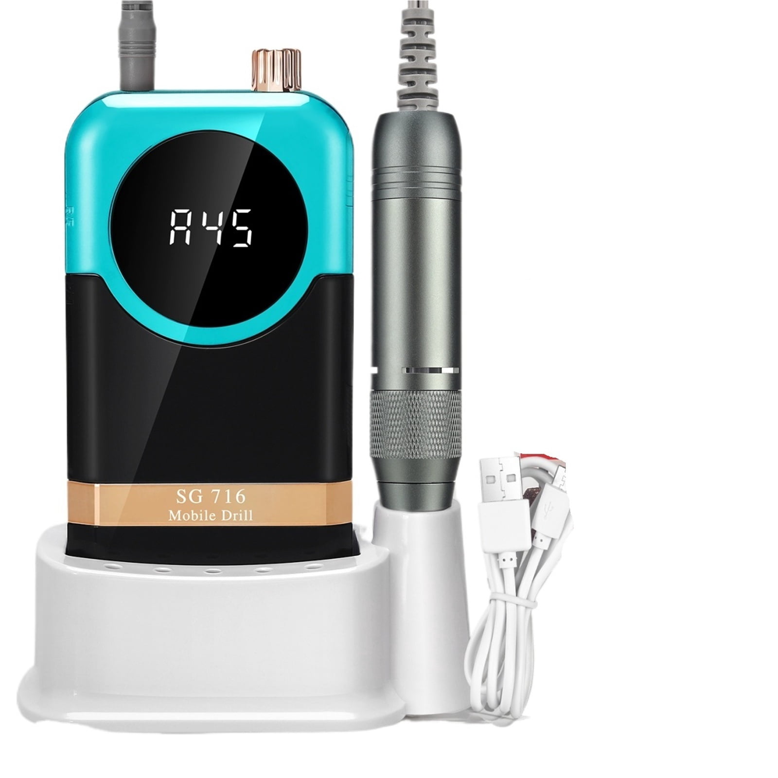 45000RPM Rechargeable Nail Drill Machine Desktop Polishing Machine Electric Nail File 1800mAh Battery Nail Tools
