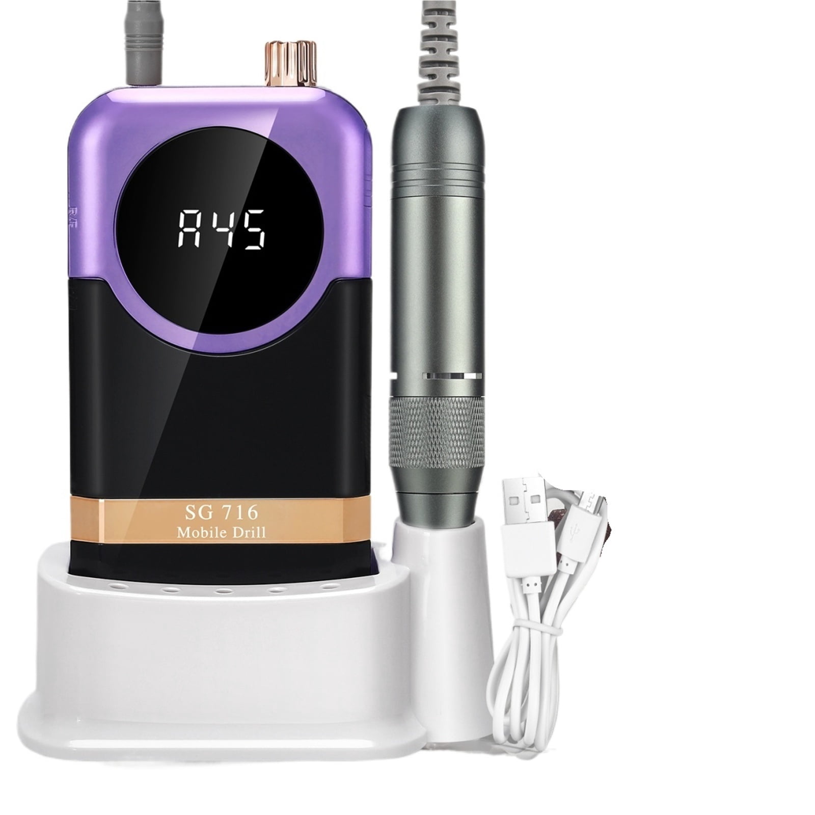 45000RPM Rechargeable Nail Drill Machine Desktop Polishing Machine Electric Nail File 1800mAh Battery Nail Tools