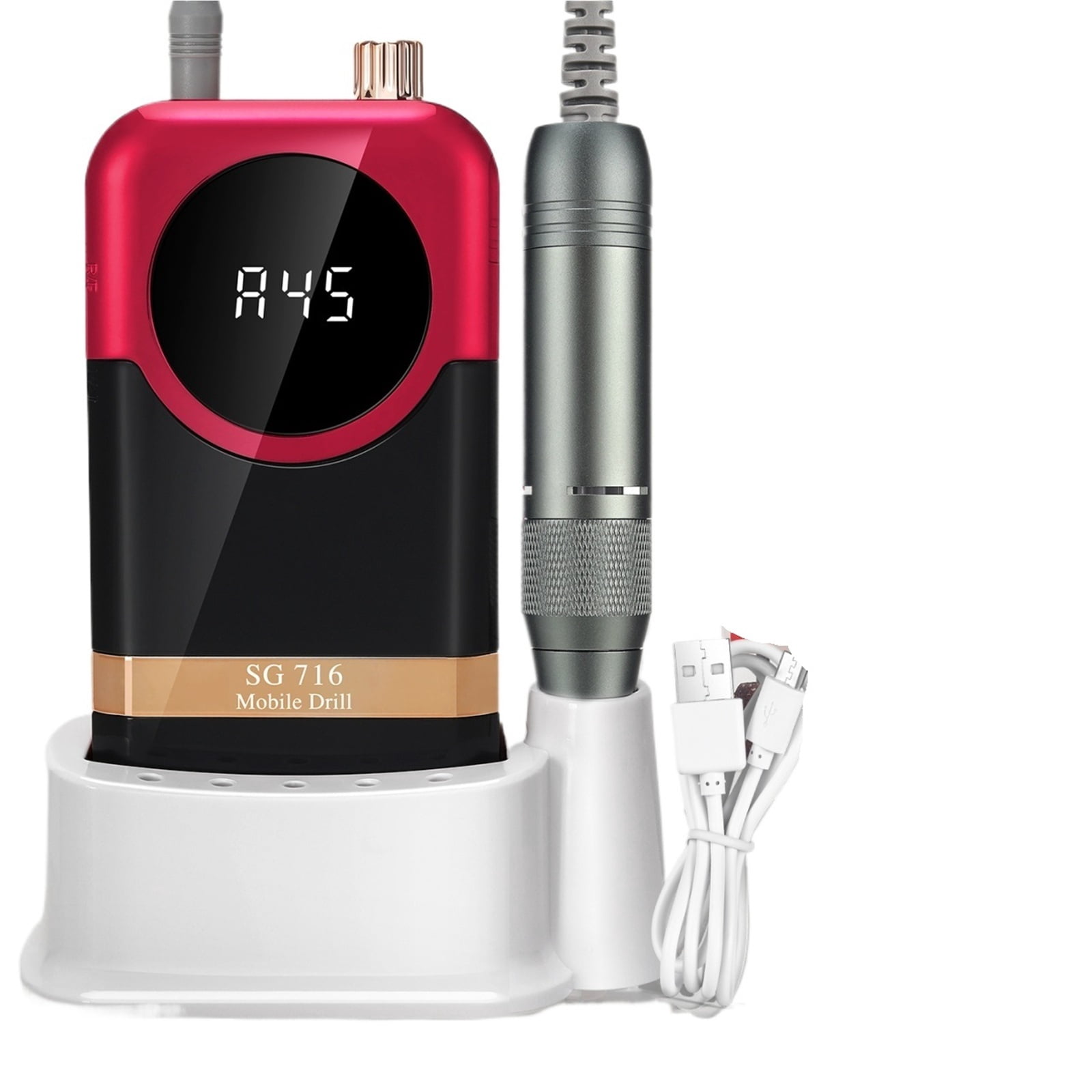45000RPM Rechargeable Nail Drill Machine Desktop Polishing Machine Electric Nail File 1800mAh Battery Nail Tools