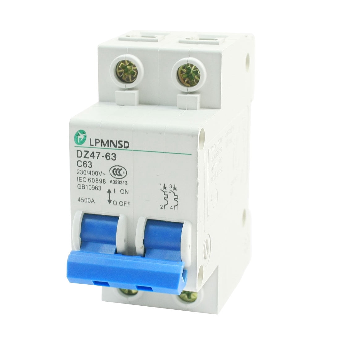 4500A Max Overloaded Short Current Circuit Breaker 2 Pole 63A  400V
