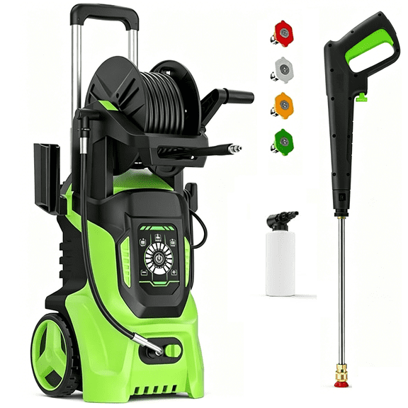 4500PSI 3.0GPM Electric Pressure Washer with Adj-15-Level Touch Screen, Multi-Functional Jet Cleaning Design, Ergonomic Handle for  Car, RV, Fence, Patio, Driveway, Roof, Window, Garage cleaning
