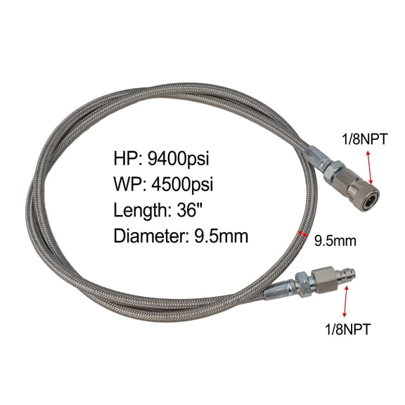 4500Psi Paintball Pcp-Hose For Hpa Air Fill Station Hose Stainless Steel 36 Inch