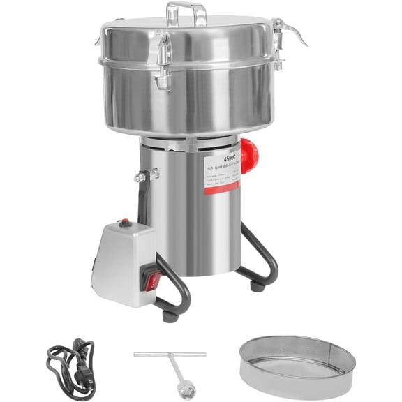 4500g Electric Grain Mill Grinder,5000W Commercial Grinding Machine Stainless Steel Pulverizer with 30000r/min High-Speed for Dry Grains Spices Herbs Coffee Corn Pepper