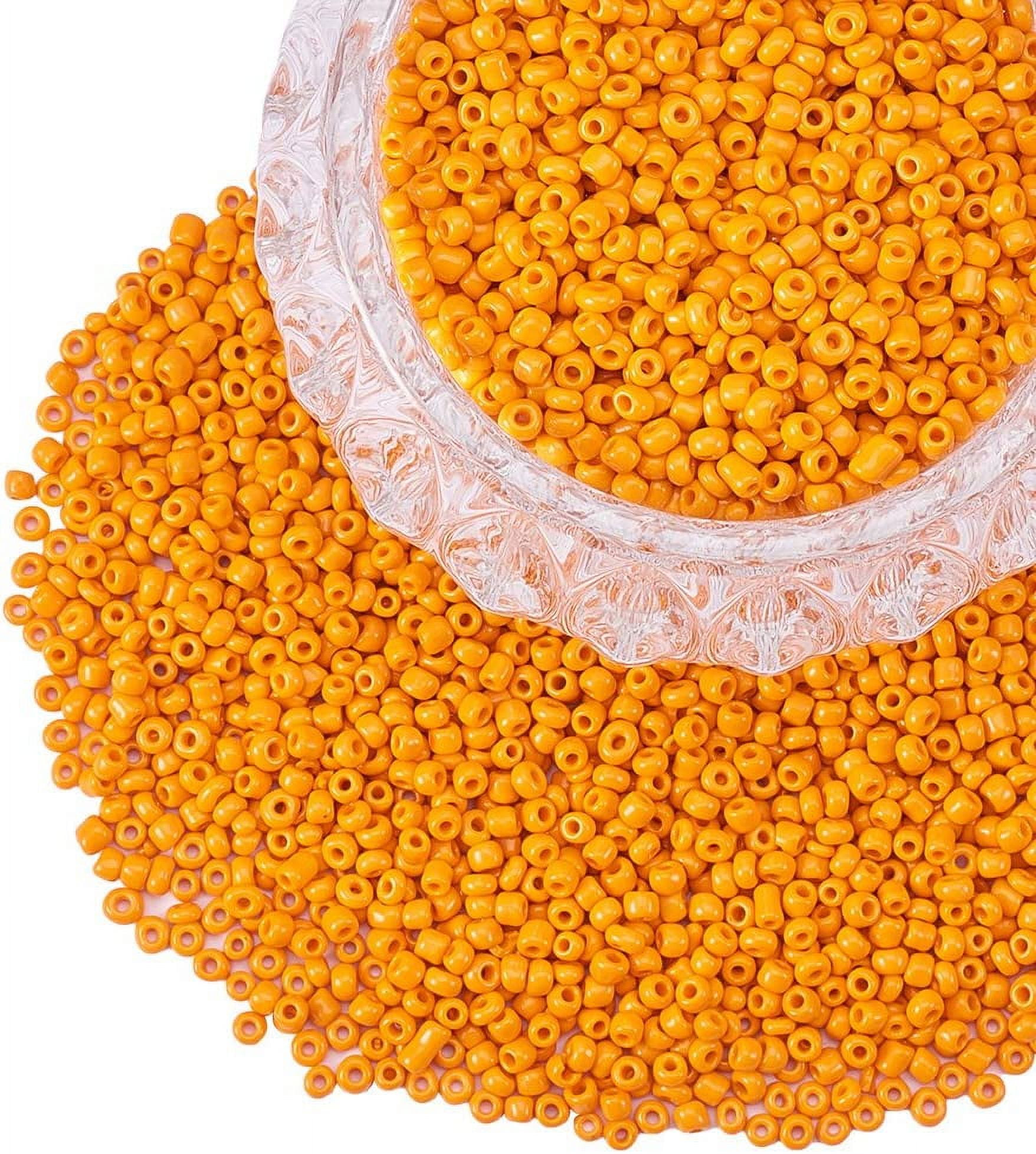 4500pcs 6/0 Glass Seed Beads 4mm Pony Beads Fall Colors Seed Beads Orange Beads Opaque Loose Craft Beads