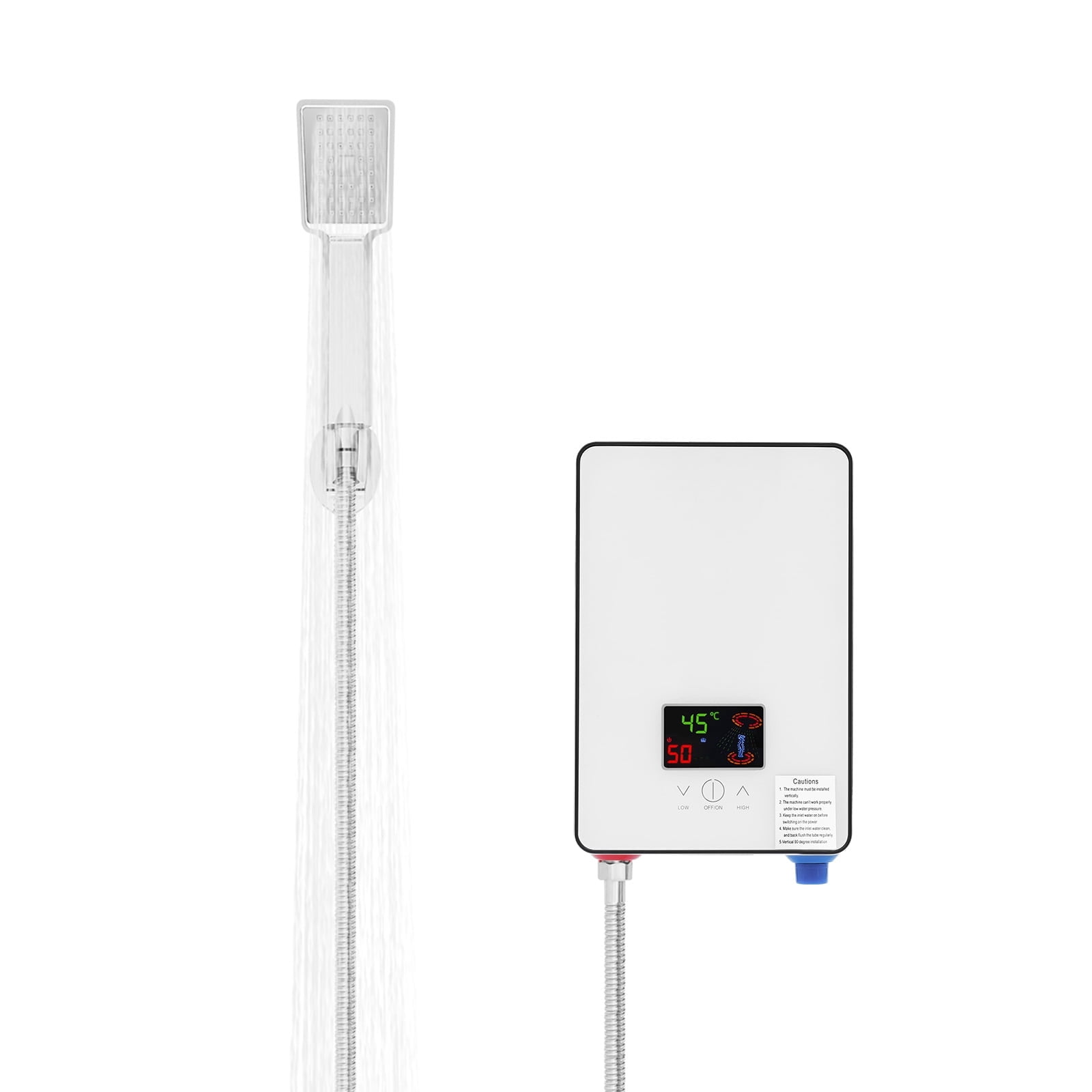 4500w Instant Tankless, Wall-Mounted with Touch Screen, Adjustable Temperature 30-55°C/86-131°F for Bathrooms, Hotels