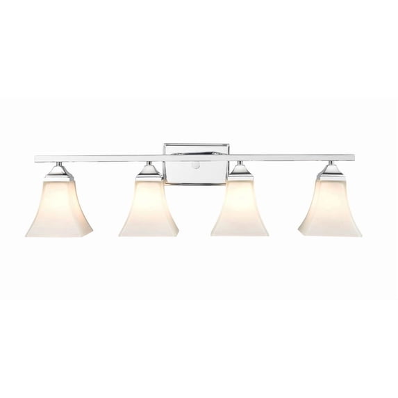 Millennium Lighting 3 Light Metal Vanity Fixture with Etched White Glass Shades Chrome Chrome Polished Over 12 Inches