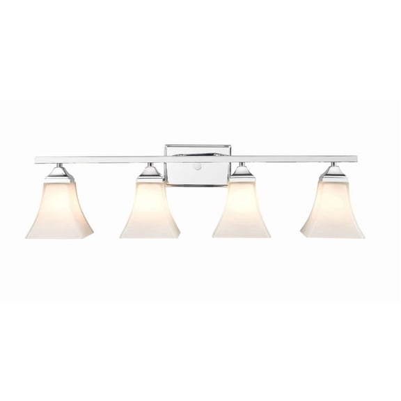 Millennium Lighting  3 Light Metal Vanity Fixture with Etched White Glass Shades Chrome Chrome Polished Over 12 Inches