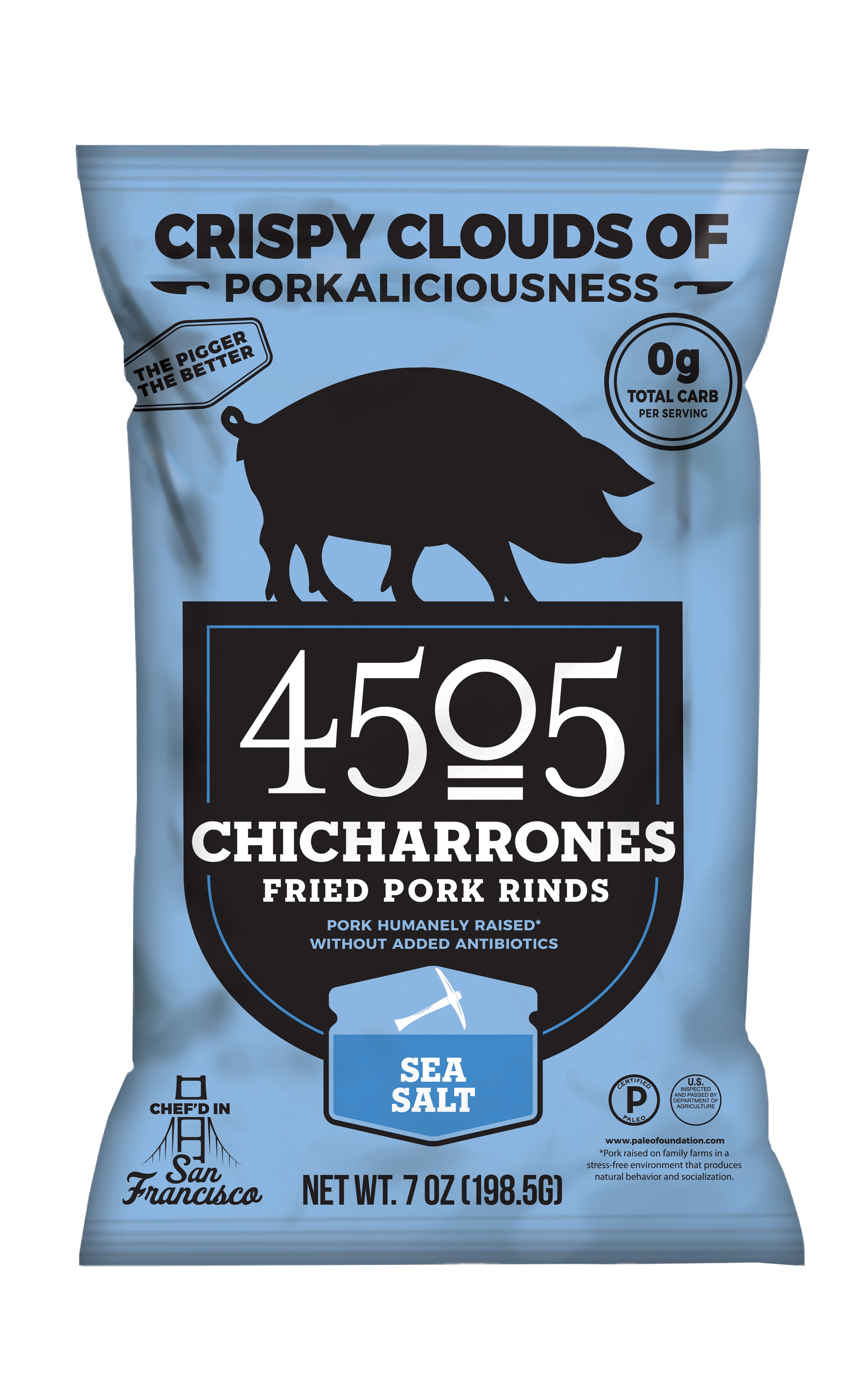 4505 Meats Sea Salt Chicharrones, Fried Pork Rinds, Keto Certified