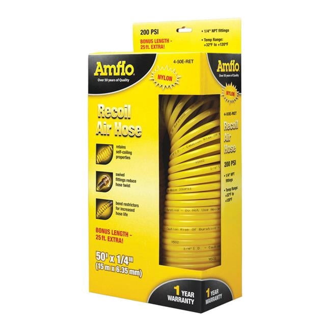 450E-RET 0.25 in. x 50 ft. Air Hose Recoil Yellow