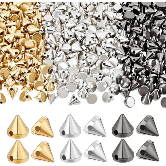 450Pcs 3 Colors Resin Spikes Screwback Studs for DIY Craft Cool Rivets Punk Mixed Color 7.5x7mm Hole: 1.5mm 150pcs/color for DIY