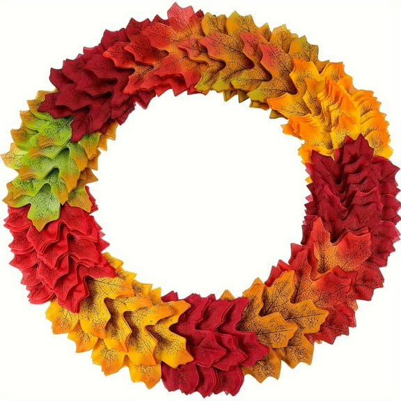 450Pcs Artificial Maple Leaves Fall Leaves Thanksgiving Day - Autumn Leaf Decorations for Wedding Parties, Table Decor Crafts, Artificial Flowers & Holiday Props
