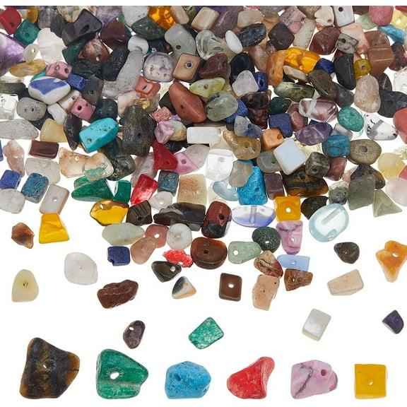 450Pcs Chip Stone Beads Bulk 5-8mm Irregular Gemstone Rock Bead DIY Loose Bead for Bracelet Necklace Earrings Jewelry Making Crafting Supplies colorful DIY