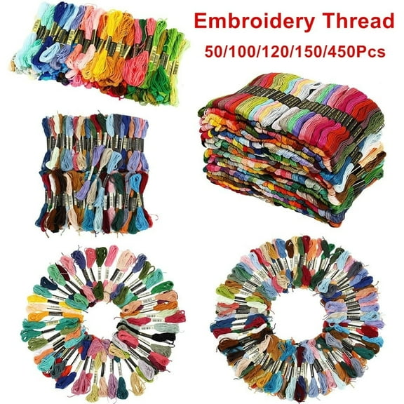 450Pcs Cotton DMC Cross Floss Stitch Thread Embroidery Sewing Skeins Multi Colors
