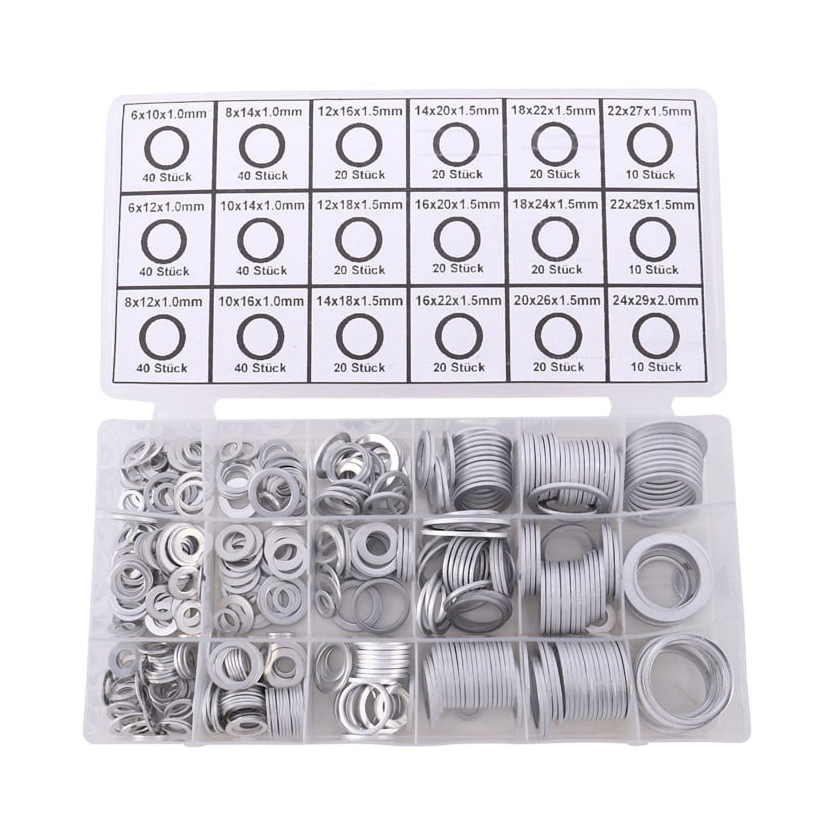 450Pcs Gaskets Washers Pure Aluminum Gasket Aluminum Sealing Rings