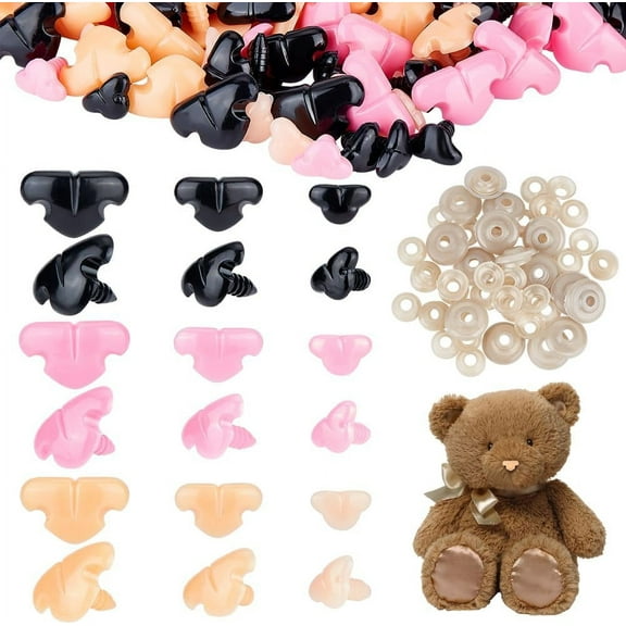 450Pcs Plastic Safety Noses Crochet Stuffed Animals Noses Crochet Noses with Washers Animal Crochet Noses 11mm to 19mm