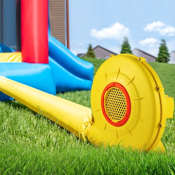 450W 0.6HP Portable Air Blower, 1750Pa High-Power Bounce House Blower for Inflatable Bouncy Castle & Jump Slides, Commercial Grade, Yellow