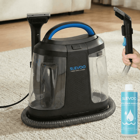450W Powerful Portable Carpet (Includes 1 Bottle of Cleaning Solution) Upholstery Spot Cleaner Machine with 12.5Kpa Power Suction with Tools For Pets, Area Rugs And Couches
