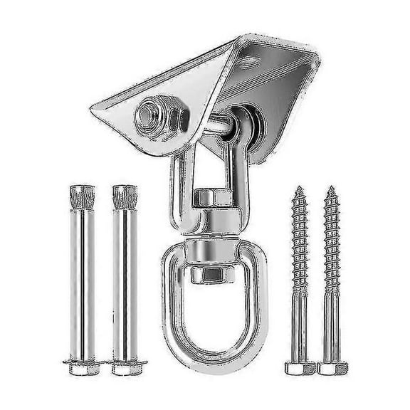 450kg Capacity Stainless Steel 360 Rotating Ceiling Hook Swing, Swing Hook, Suspension Hook With Screw For Concrete Wood Sets Playground Porch Seat Tr