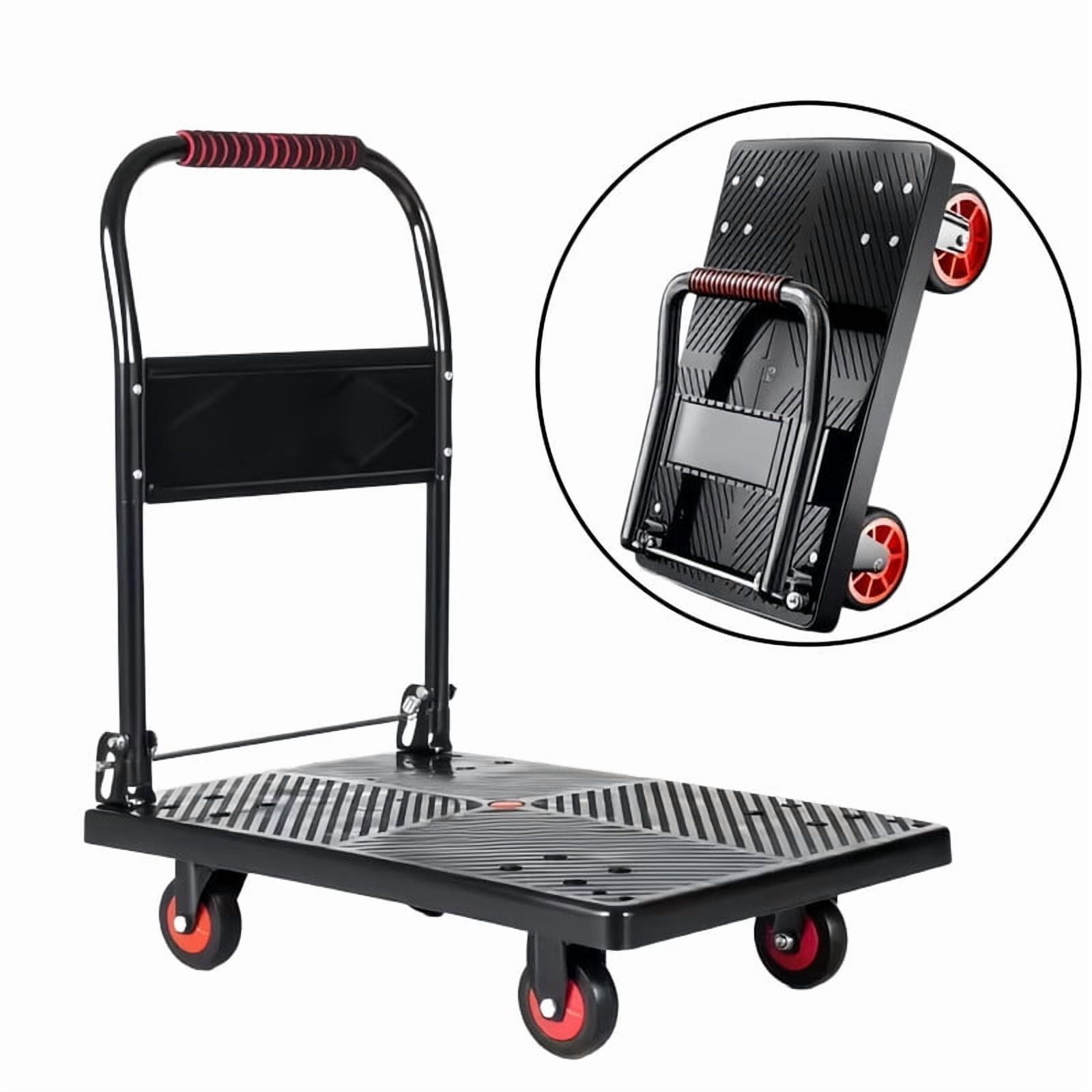 450lbs Capacity Folding Hand Truck, Heavy Duty Steel Utility Rolling Cart, Portable Moving Hand Dolly Cart