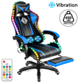 thumbnail image 1 of 450lbs Massage Gaming Chair PC Office Chair with Massage Lumbar and Footrest, Linkage Armrest, High Back Ergonomic Desk Chair Ergonomic PU Leather Executive Computer Chair Lumbar Support for Women Men, 1 of 7