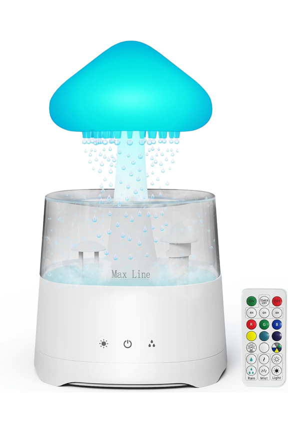 450ml Cloud and Rain Humidifier Drip, 2 in 1 Humidifier with Essential Oil Diffuser, Mushroom Humidifier, 7 Colors for Bedroom Sleep Relax Sleep