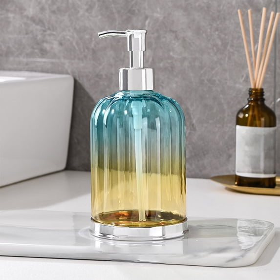 450ml Hand Soap Dispenser Bottle - Hygienic Touch-free Design, Space-saving Countertop Organizer, Refillable for Kitchen and Bathroom