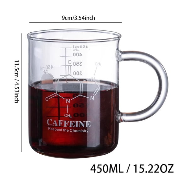450ml High Borosilicate Glass Measuring Cup With Handle Clear Multifunction Scale Beaker Mug Home Kitchen Milk Coffee Mug Gift