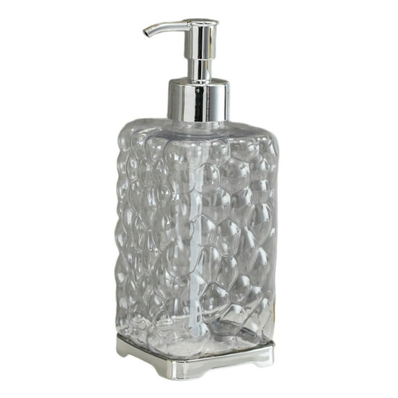450ml Large Hand Soap Dispenser, Refillable Plastic Pump Bottle for Bathroom Kitchen, Modern Design Hand Wash Station, High Capacity Soap Container
