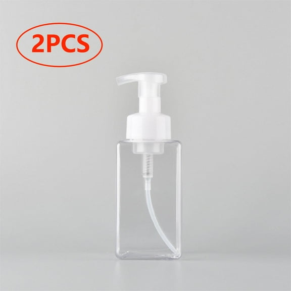 450ml Square Foam Bottle Push Bottle Transparent 1 Pump Bottle Foaming Soap Dispenser 15Oz Refillable Foam Liquid Hand Soap Empty Pump Bottle Container Brown 450ml Colanlan