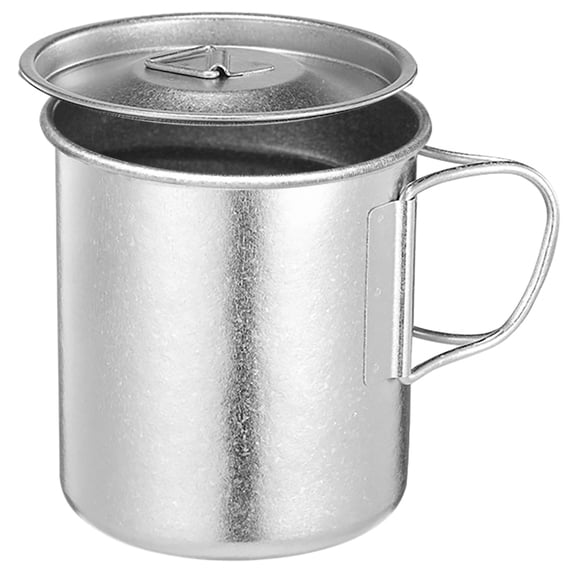 450ml Titanium Camping Mug with Lid, Ultralight Titanium Pot with Foldable Handle, Corrosion-Resistant, Direct Heating, Portable for Travel, Camping and Outdoor