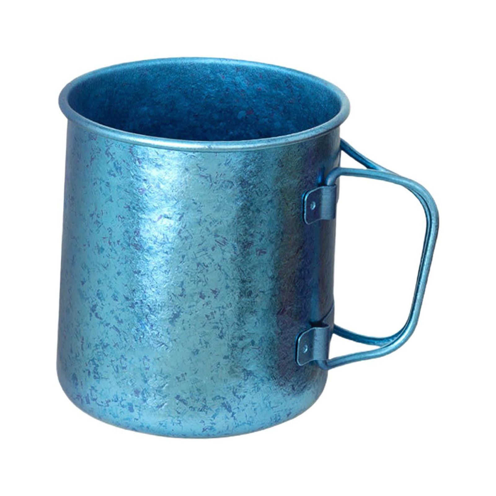 450ml Water Mug, Foldable Handle Groove Design Bottom Utensils Lightweight  Portable Titanium Cup for Fishing Snacks Hiking Picnics Outdoor Blue 