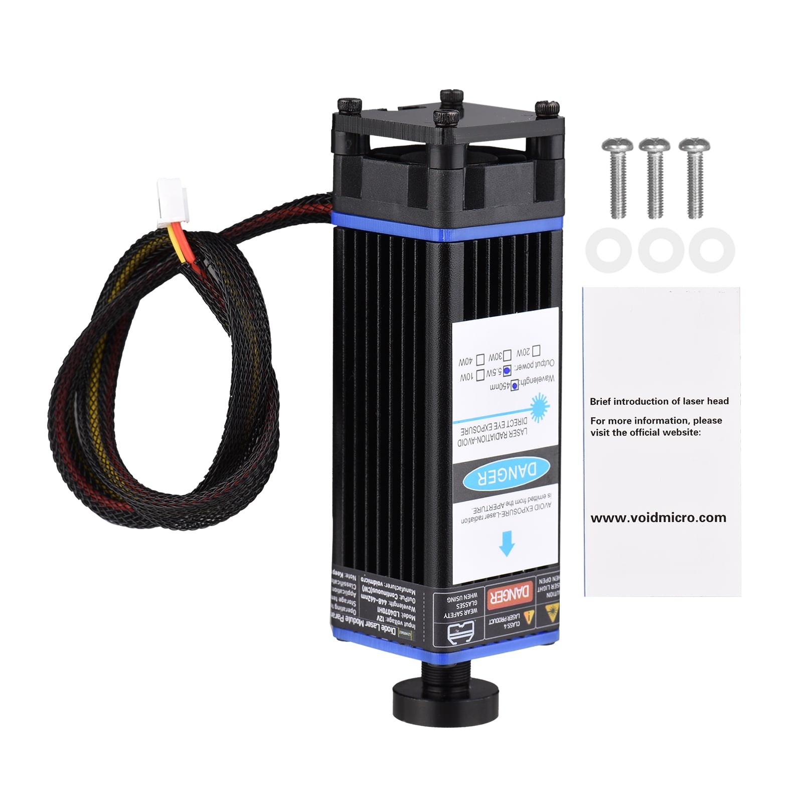 450nm 80W Module Fixed Focal Length Engraving Head High Speed Engraver ...