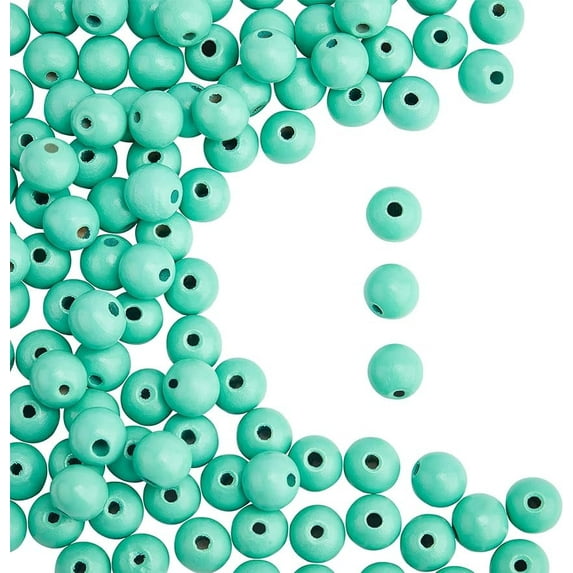 450pcs 12mm Green Wood Beads Smooth Painted Loose Beads Big Hole Wood Beads for Crafts Jewelry Garlands Making Christmas Decoration Home Party Decor Hole: 3mm
