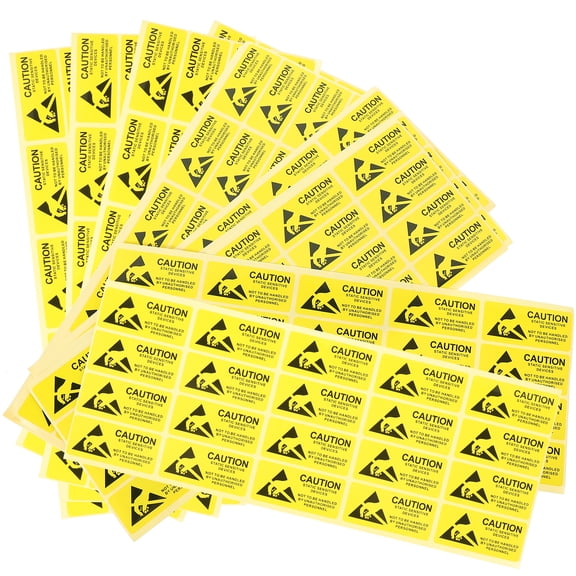 450pcs 55x25mm Static Sensitive Devices Stickers Warning Sign Wall Sticker Wallpaper Shop Decals for School Office Building (Yellow)