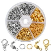 450pcs Alloy Lobster Claw Clasps and Jumps Set Jewelry Making