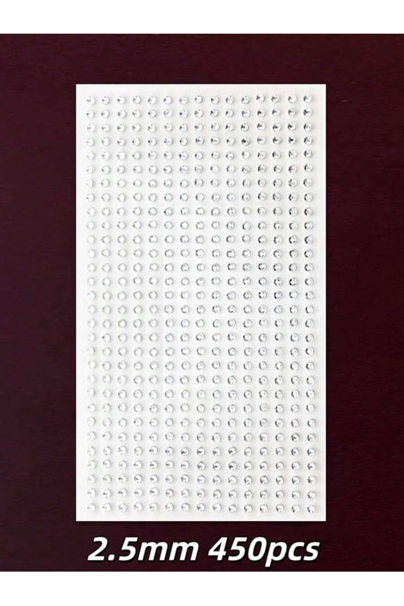 450pcs Self-Adhesive Faux Piercing Studs - 2.5mm Clear Crystal Style For Lip, Eyebrow, Nose & Navel