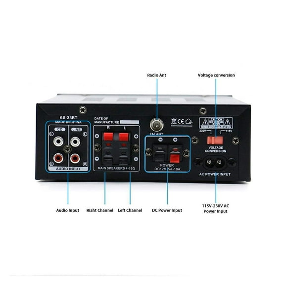 450w+450w Home Bluetooth Stereo Amplifier Hifi Digital Audio Home Karaoke Power Amplifier Car Auto HiFi Amplifier Music Player ,Scalable Fun