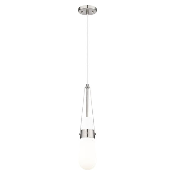 452-1P-SN-G452-4GWH Innovations Lighting Milan - 1 Light Pendant In Art Deco Style-20.63 Inches Tall and 4.38 Inches Wide-Satin Nickel Finish-Glossy