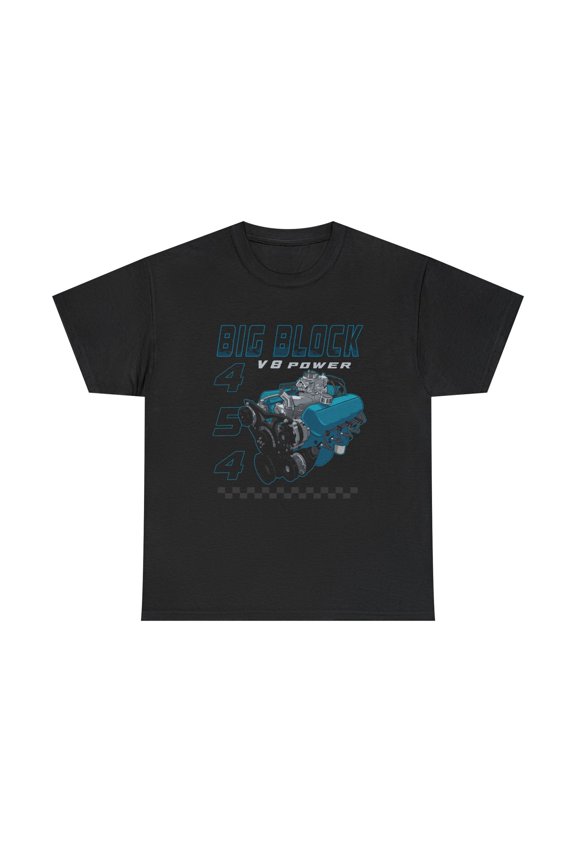 454 Big Block V8 Power T-Shirt | Classic Muscle Engine Tee | Unisex