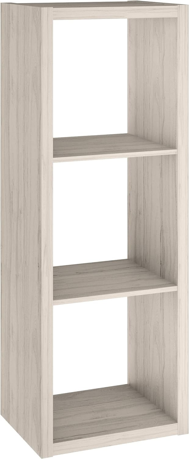 Bleached Walnut 3-Cube Kids Storage Organizer