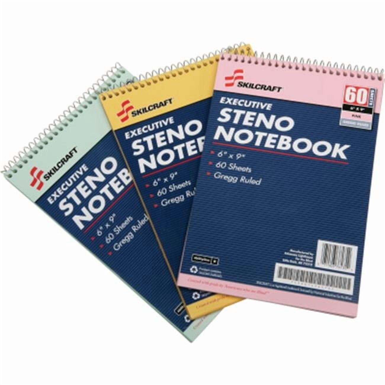 4545702 7530014545702 6 x 9 in. Steno Pad  Gregg Rule - Gold  Green & Pink