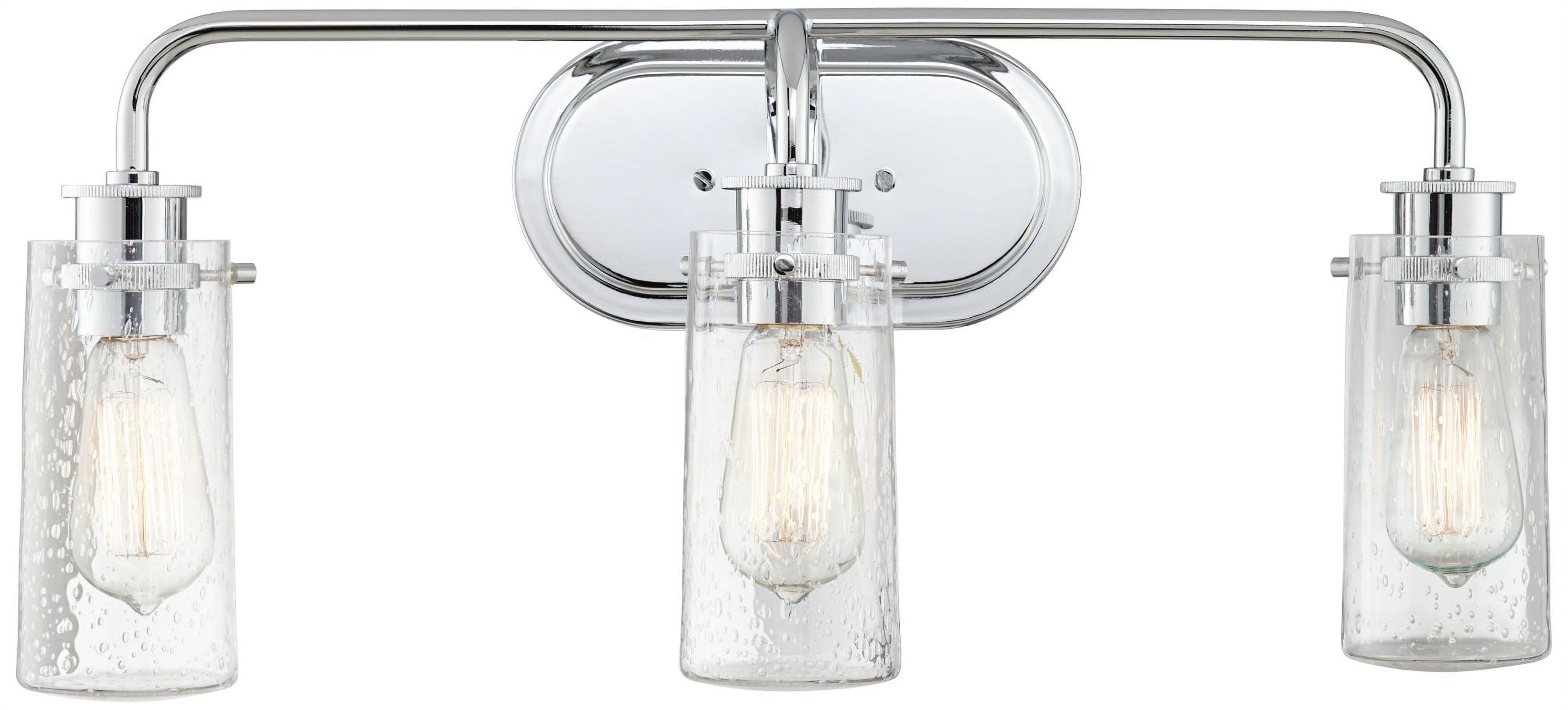 Braelyn 24" Distressed Bronze Bath Light with Clear Jar Shades