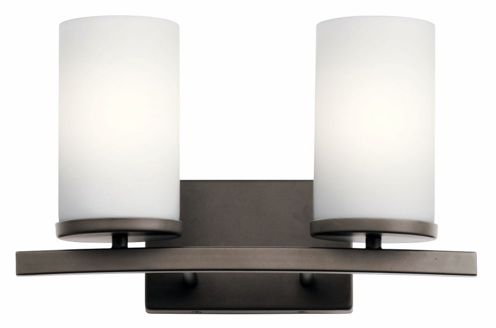 Crosby 15" Bronze 2-Light Cylinder Vanity Light
